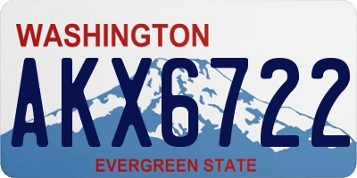 WA license plate AKX6722