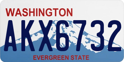 WA license plate AKX6732