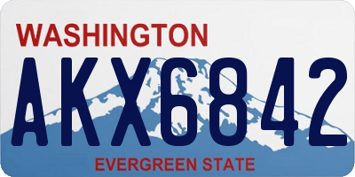 WA license plate AKX6842