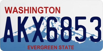 WA license plate AKX6853