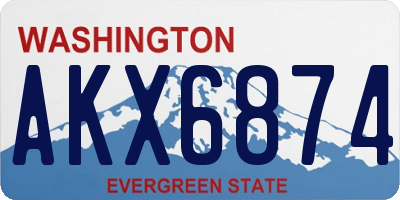 WA license plate AKX6874