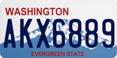 WA license plate AKX6889