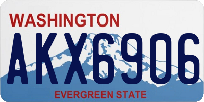 WA license plate AKX6906