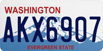 WA license plate AKX6907