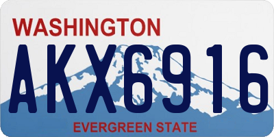 WA license plate AKX6916