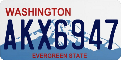 WA license plate AKX6947