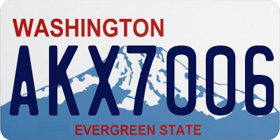 WA license plate AKX7006