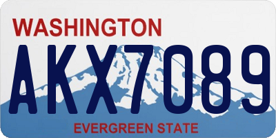 WA license plate AKX7089
