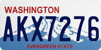 WA license plate AKX7276
