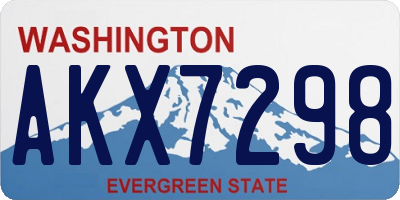 WA license plate AKX7298