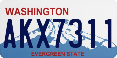 WA license plate AKX7311