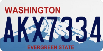 WA license plate AKX7334