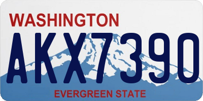WA license plate AKX7390
