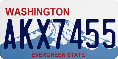 WA license plate AKX7455