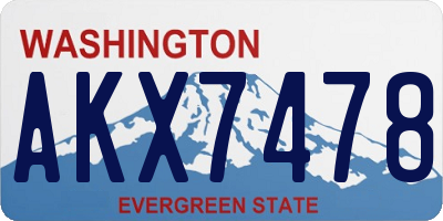 WA license plate AKX7478