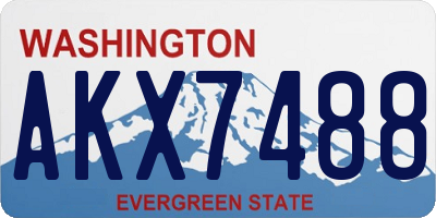 WA license plate AKX7488