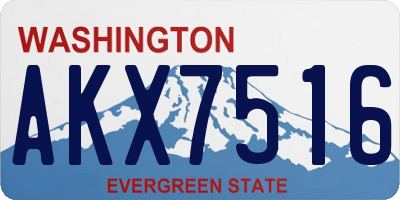 WA license plate AKX7516