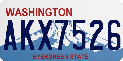 WA license plate AKX7526