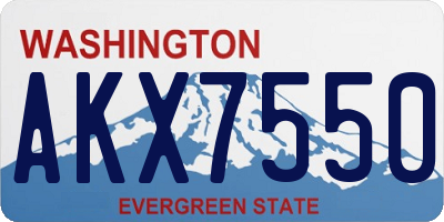 WA license plate AKX7550