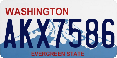 WA license plate AKX7586