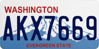 WA license plate AKX7669