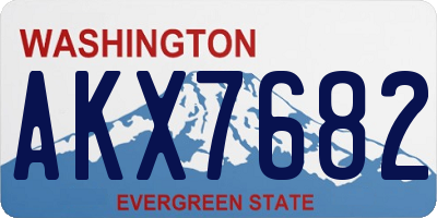 WA license plate AKX7682