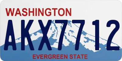 WA license plate AKX7712