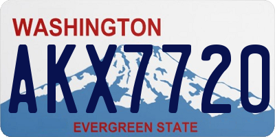 WA license plate AKX7720