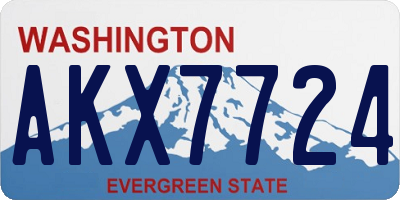 WA license plate AKX7724
