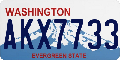 WA license plate AKX7733