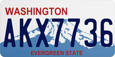 WA license plate AKX7736