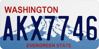 WA license plate AKX7746