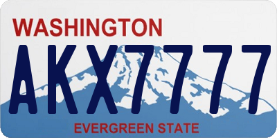 WA license plate AKX7777