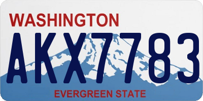 WA license plate AKX7783