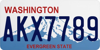 WA license plate AKX7789