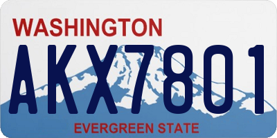 WA license plate AKX7801