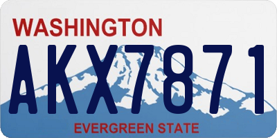 WA license plate AKX7871