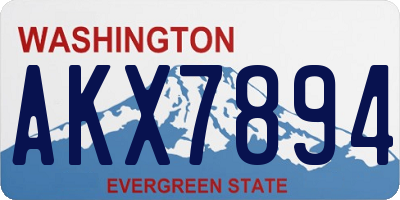 WA license plate AKX7894