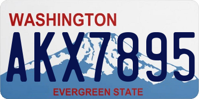 WA license plate AKX7895
