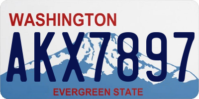WA license plate AKX7897