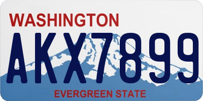 WA license plate AKX7899