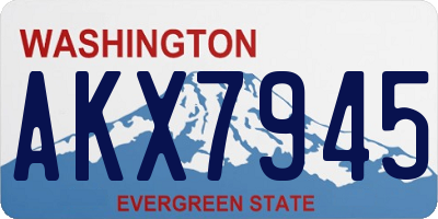 WA license plate AKX7945