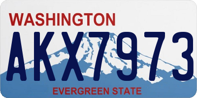 WA license plate AKX7973