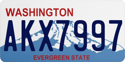 WA license plate AKX7997