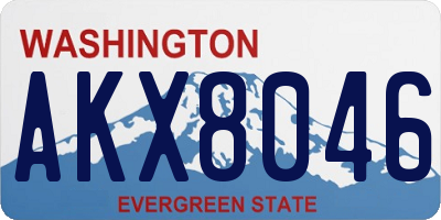 WA license plate AKX8046