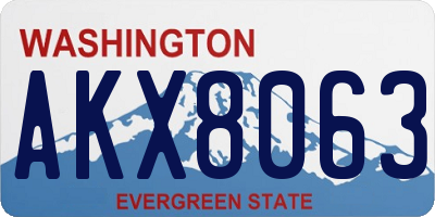 WA license plate AKX8063