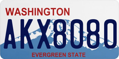 WA license plate AKX8080