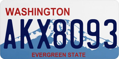 WA license plate AKX8093