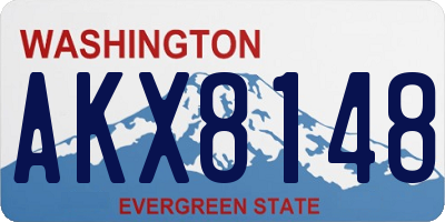 WA license plate AKX8148