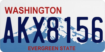 WA license plate AKX8156